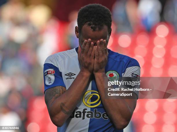 Blackburn Rovers' Elliott Bennett looks dejected at the end of the game during the Sky Bet League One match between Blackburn Rovers and Doncaster...