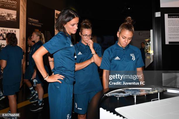 Barbara Bonansea of Juventus Women looks on during a visit to the Club's Museum on August 12, 2017 in Turin, Italy. (Photo by Getty Images - Juventus...