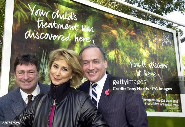 Patrons of the Henry Spink Foundation TV gardener Alan Titchmarsh, actress Felicity Kendal and newsreader Alastair Stewart unveil the new advertising...