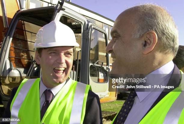 Health Secretary Alan Milburn with Professor Sir Magdi Yacoub, Chairman of the Harefield Research Foundation, at the Harefield Hospital in Middlesex,...