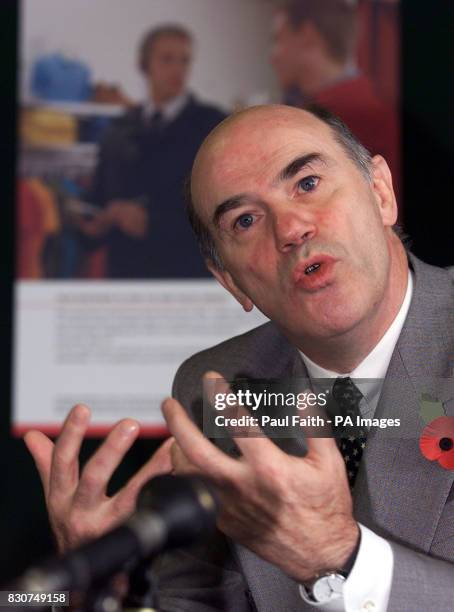 Sir Ronnie Flanagan who is to stand down as Chief Constable of the Royal Ulster Constabulary in 2002, talking at a news conference in Belfast. He...