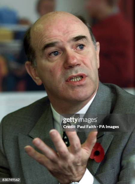 Sir Ronnie Flanagan who is to stand down as Chief Constable of the Royal Ulster Constabulary in 2002, talking at a news conference in Belfast. He...