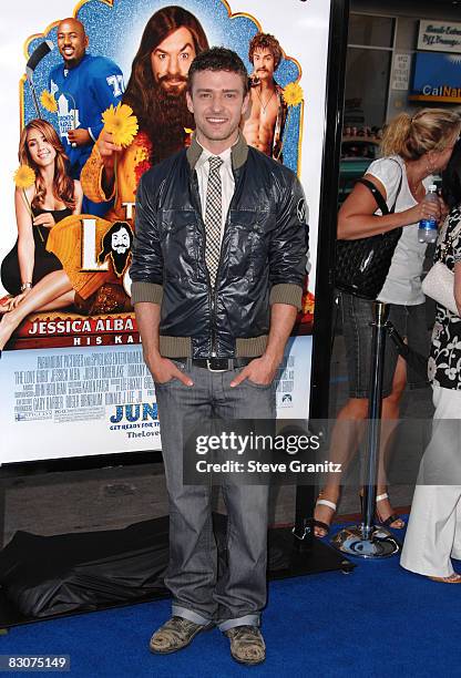 Justin Timberlake arrives at the Los Angeles Premiere of "Love Guru" on June 11, 2008 at Grauman's Chinese Theatre in Hollywood, California.