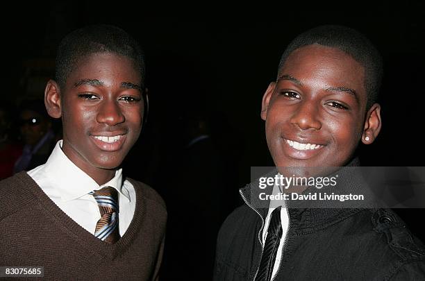 Actors Kwame Boateng and Kofi Siriboe attend Save Africa's Children's first annual music festival at West Angeles Cathedral on September 26, 2008 in...