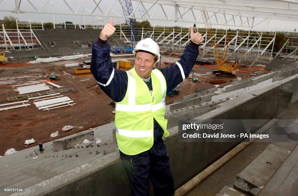 Leicester City manager Dave Bassett views the club's new stadium
