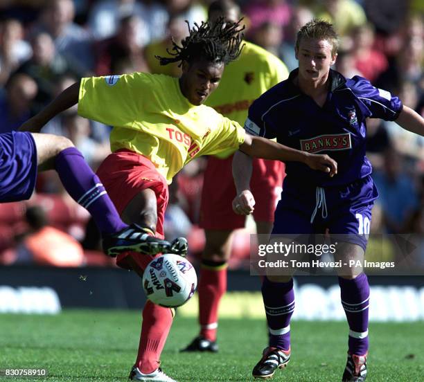 Watford's Nordin Wooter in action during the Nationwide Division one match against Walsall at Vicaridge Road, Watford.. Photo Tom Hevezi .. THIS...