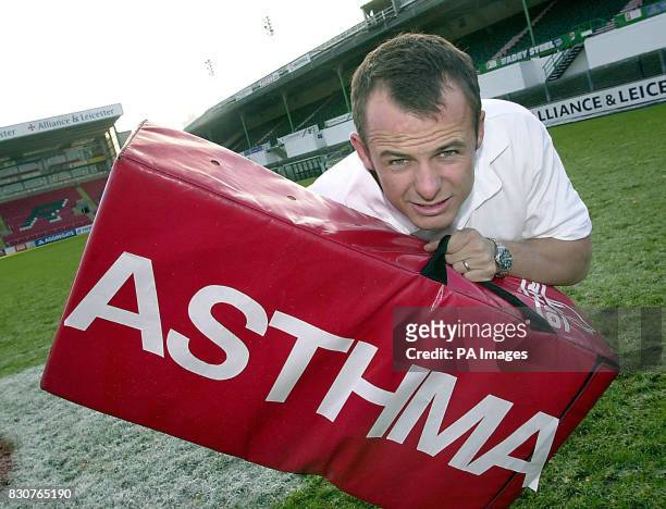 Leicester and British Lion Rugby player Austin Healey launches 'Tackle Your Asthma' at Leicester Rugby Club in Leicester. Tackle Your Asthma is a...