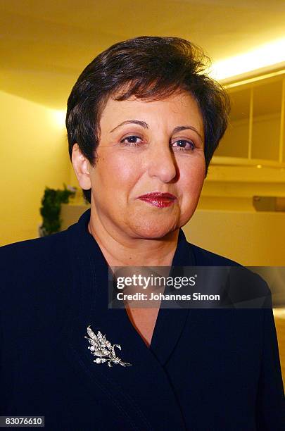 Iranian Nobel Peace Prize 2003 winner Shirin Ebadi looks on at Evangelische Akademie on October 1, 2008 in Tutzing, Germany. Shirin Ebad receives the...