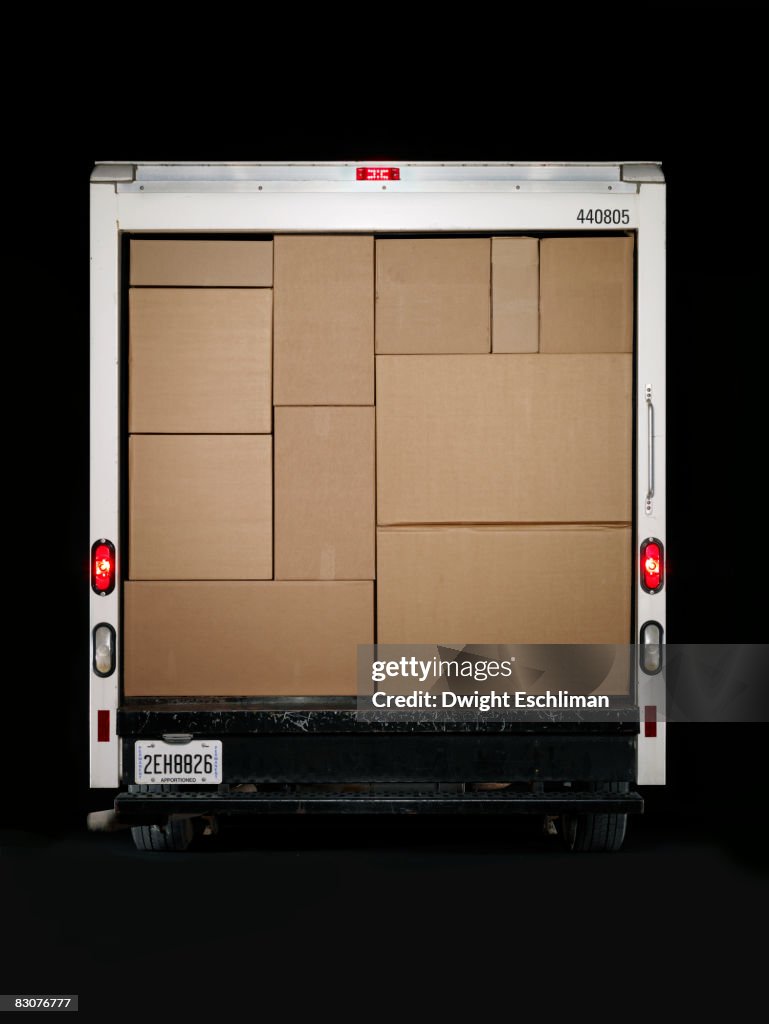 A moving van full of boxes