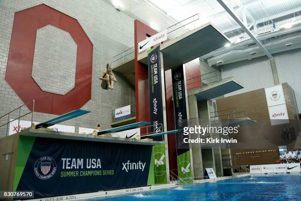 Hailey Hernandez of GC Diving competes during the Senior Women's 3m Springboard Final during the 2017 USA Diving Summer National Championships on...