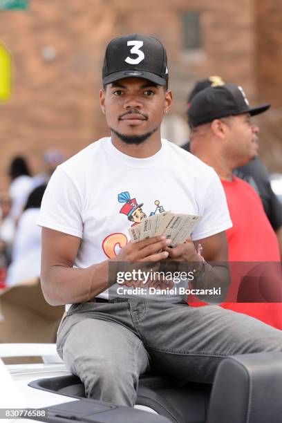 Chance the Rapper attends the 88th Annual Bud Billiken Parade on August 12, 2017 in Chicago, Illinois.