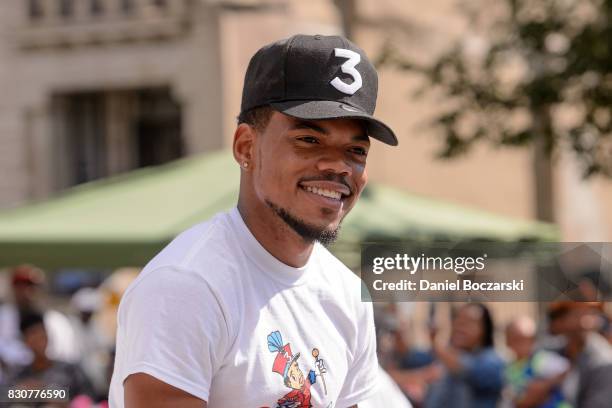 Chance the Rapper attends the 88th Annual Bud Billiken Parade on August 12, 2017 in Chicago, Illinois.