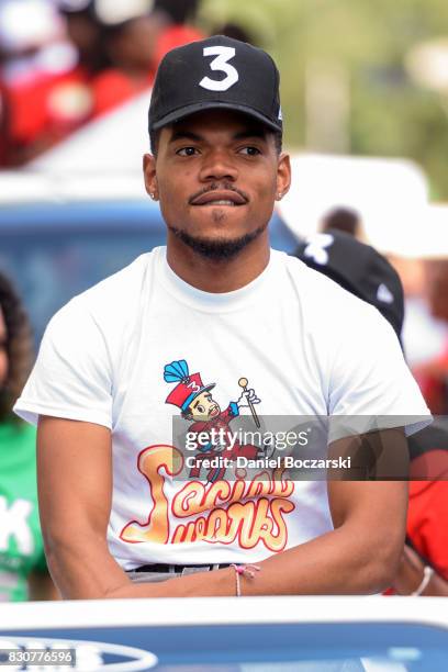 Chance the Rapper attends the 88th Annual Bud Billiken Parade on August 12, 2017 in Chicago, Illinois.