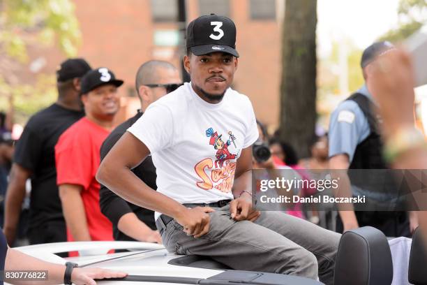 Chance the Rapper attends the 88th Annual Bud Billiken Parade on August 12, 2017 in Chicago, Illinois.