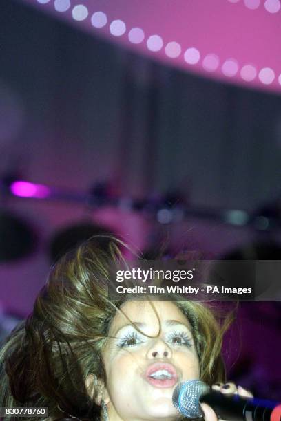 Tina Barrett from S Club 7 performs at Earls Court in London for the Capital Christmas Live Concert.