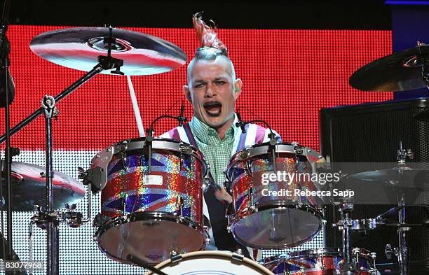 Drummer Adrian Young at Macy's Passport 2008 Fashion Inform Event at Barker Hanger on September 26, 2008 in Santa Monica, California.