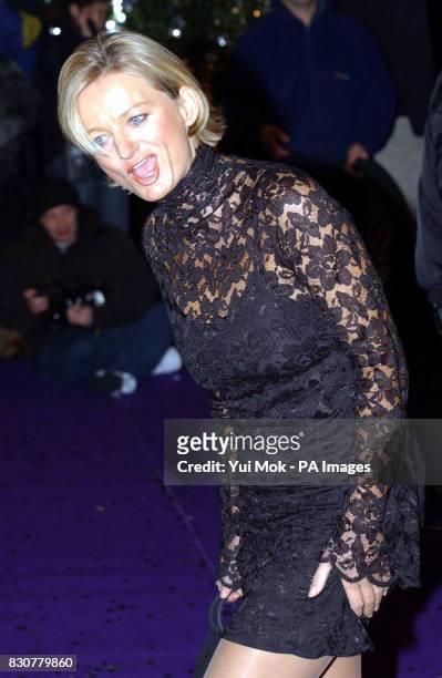 Presenter Alice Beer arriving for the British Comedy Awards 2001, at London Weekend Television Studios in London
