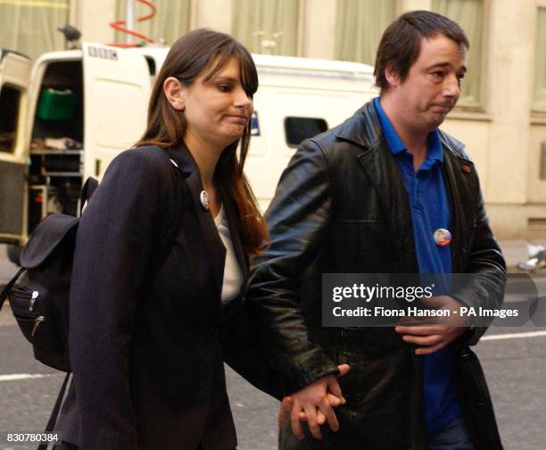 Parents of murdered schoolgirl Sarah Payne, Michael and Sara Payne, arrive for a meeting with the Home Secretary David Blunkett at the Home Office in...