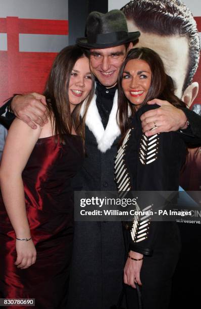 Vinnie Jones with his wife Tanya and daughter arrives for the premiere of Mean Machine at the Odeon Kensington. The film produced by Matthew Vaughan...