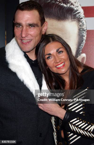 Vinnie Jones, who stars in the film arrives for the premiere of Mean Machine with his wife Tanya at the Odeon Kensington. The film produced by...
