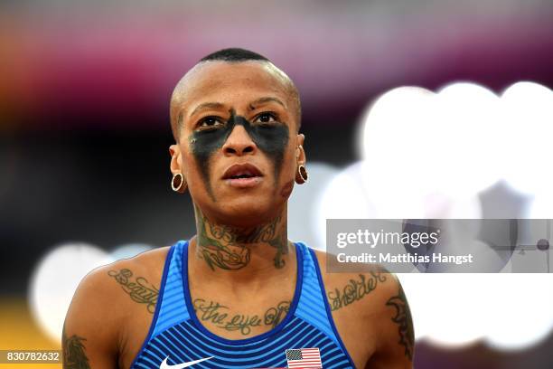 Inika McPherson of the United States competes in the Women's High Jump final during day nine of the 16th IAAF World Athletics Championships London...