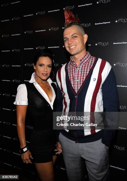 Drummer Adrian Young and his wife Nina Kent attend the Macy's Passport 2008 Gala at Santa Monica Airport's Barker Hangar on September 25, 2008 in Los...