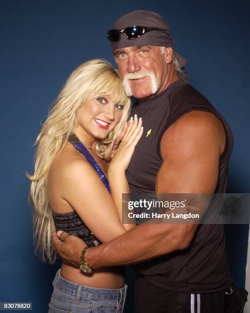 Singer and reality TV star Brooke Hogan poses for a portrait with her father Hulk Hogan on September 26, 2004 in Los Angeles, California.