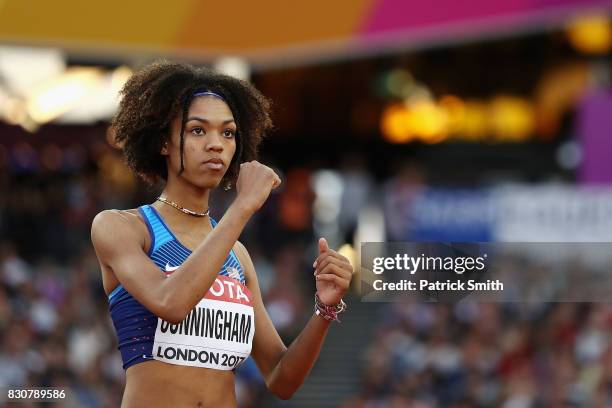 Vashti Cunningham of the United States competes in the Women's High Jump final during day nine of the 16th IAAF World Athletics Championships London...