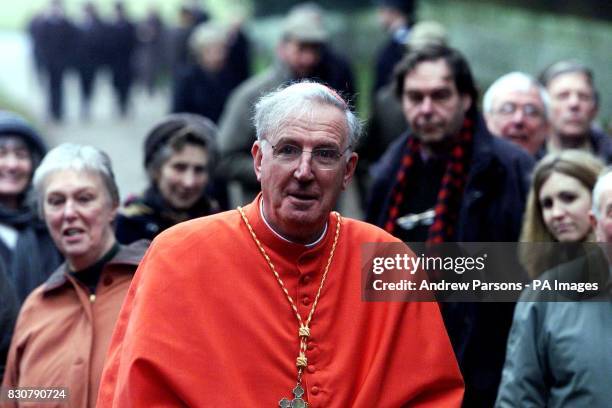 The head of the Catholic Church in England and Wales Cardinal Cormac Murphy-O'Connor after he gave a sermon at the church service attend by members...