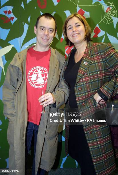 Actors Kevin Eldon and Lisa Tarbuck at the Charity opening on the preview day of ART 2002 being held at the Buisiness Design Centre in Islington,...