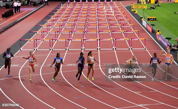 Nia Ali of the United States; Alina Talay of Belarus; Christina Manning of the United States; Dawn Harper Nelson of the United States; Pamela...