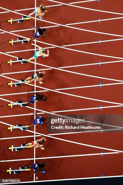 Nadine Visser of Netherlands, Kendra Harrison of the United States, Sally Pearson of Australia, Pamela Dutkiewicz of Germany, Dawn Harper Nelson of...