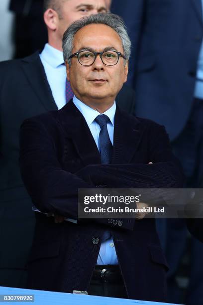 Everton's majority shareholder Farhad Moshiri looks on during the Premier League match between Everton and Stoke City at Goodison Park on August 12,...