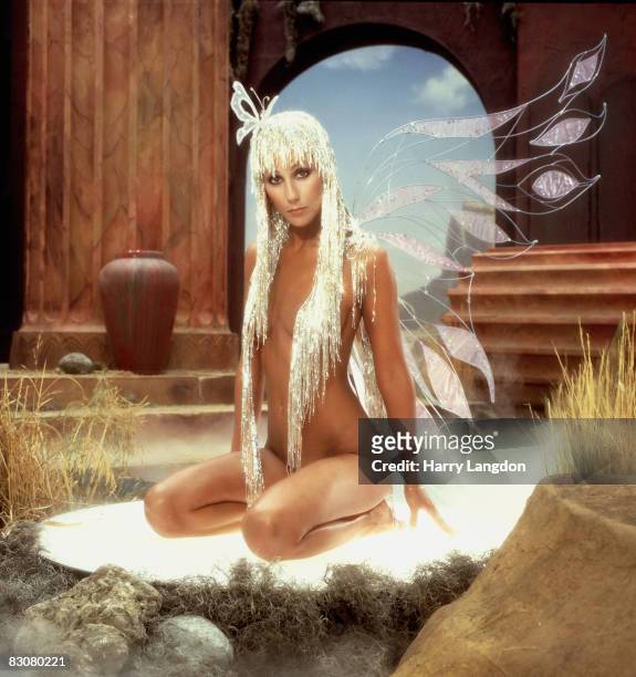 Singer and actress Cher poses for an Album Cover Session for "The Prisoner" on Casablanca Records in June 1979 in Los Angeles, California.