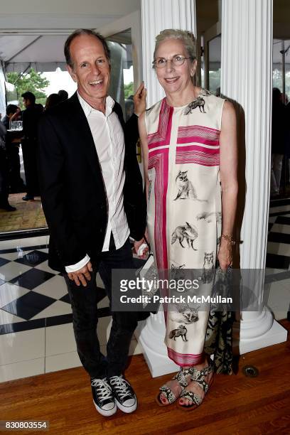 Michael Halsband and Eileen Kornreich attend the Guild Hall 2017 Summer Gala Celebrating AVEDON'S AMERICA at Guild Hall on August 11, 2017 in East...