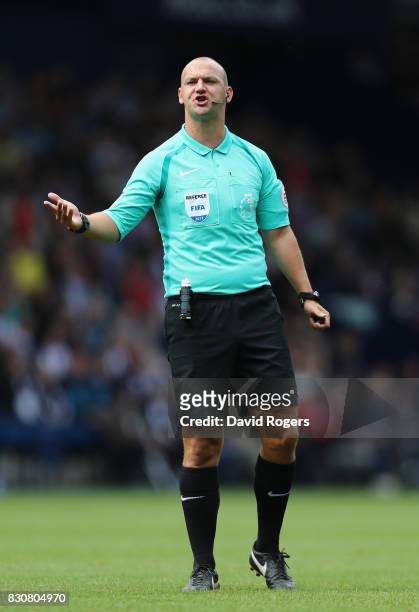 Bobby Madley, the referee looks on during the Premier League match between West Bromwich Albion and AFC Bournemouth at The Hawthorns on August 12,...
