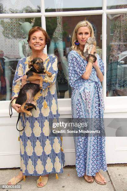 Roberta Freymann and Nicky Hilton Rothschild attend the Roller Rabbit Charity Shopping Event to benefit Animal Haven on August 12, 2017 in East...