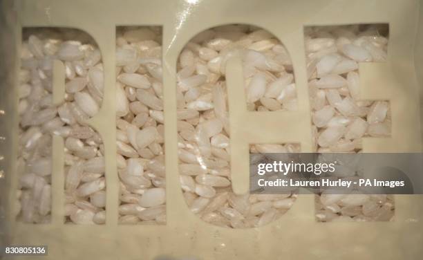 Generic stock image of Arborio rice kept in a packet.