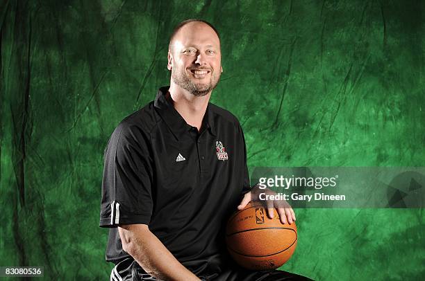 Assistant coach Joe Wolf of the Milwaukee Bucks poses for a portrait during NBA Media Day on September 29, 2008 at the Cousins Center in St. Francis,...