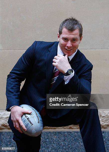 Glenn Hall of the Sea Eagles poses during the 2008 NRL Grand Final breakfast at the Westin hotel on October 2, 2008 in Sydney, Australia.
