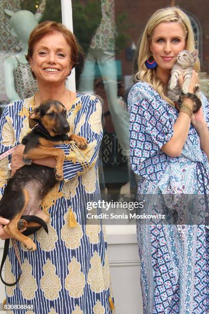 Roberta Freymann and Nicky Hilton Rothschild attend the Roller Rabbit Charity Shopping Event to benefit Animal Haven on August 12, 2017 in East...