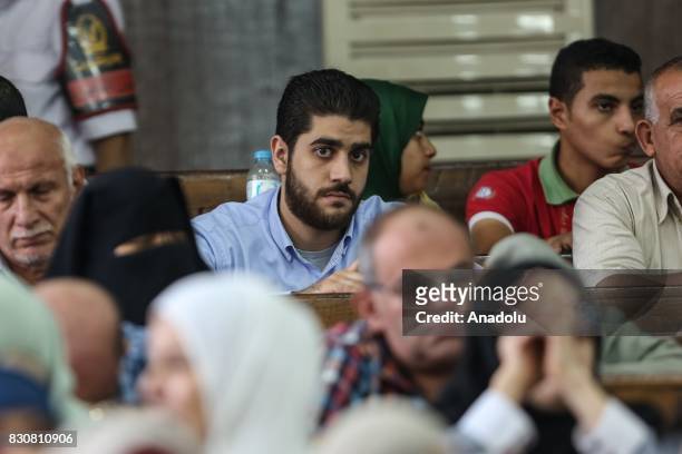 Abdullah Morsi, the son of ousted Egyptian president Mohamed Morsi attends the trial session known as breaking up the Rabaa el-Adaweya protests case...