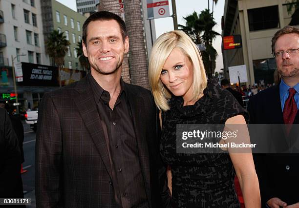 Actor Jim Carrey and his wife, actress Jenny McCarthy, arrive at AFI's Night At The Movies presented by Target held at ArcLight Cinemas on October 1,...