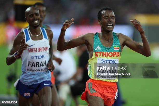 Muktar Edris of Ethiopia wins the Men's 10000m final during day nine of the 16th IAAF World Athletics Championships London 2017 at The London Stadium...