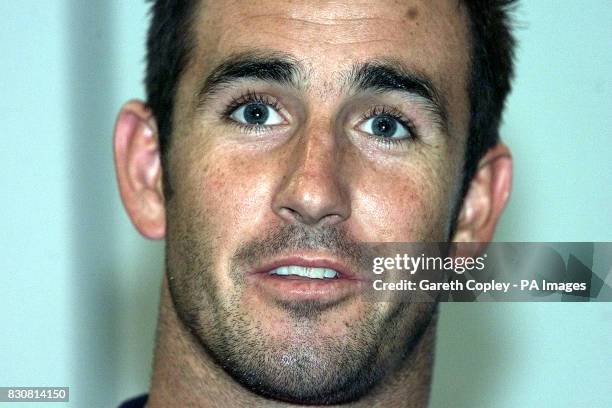 Newcastle Knight's captain Andrew Johns poses for photographers at a press call previewing the Rugby League World Club Challenge at The Alfred...