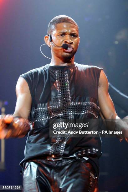 Star Usher Raymond performing live at Wembley Arena , London at the start of his UK tour. US R&B star Usher who as celebrating a double victory this...