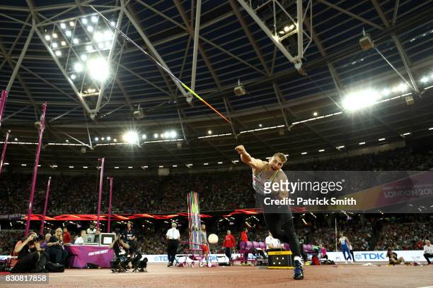 Johannes Vetter of Germany competes during the Men's Javelin Throw final during day nine of the 16th IAAF World Athletics Championships London 2017...