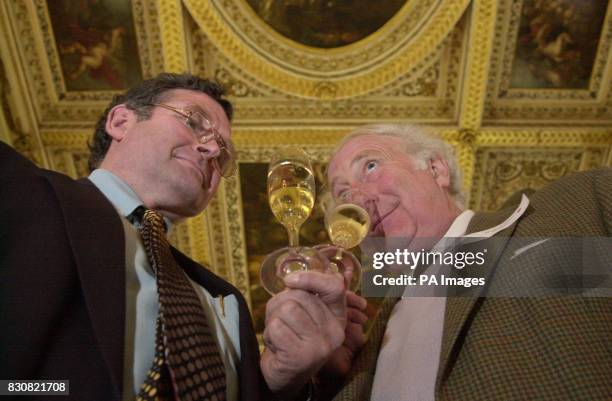 Champagne tasters sample champagne at the Banqueting House in London's Whitehall, at what organisers claimed was the world's largest tasting....