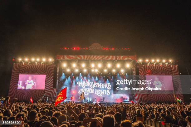 Macklemore and Ryan Lewis perform on Day 4 of Sziget Festival 2017 on August 12, 2017 in Budapest, Hungary.
