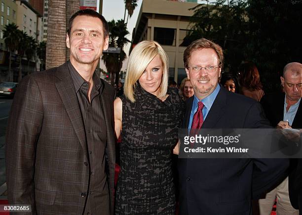 Actors Jim Carrey and Jenny McCarthy and AFI President & CEO Bob Gazzale arrive at AFI's Night At The Movies presented by Target held at ArcLight...